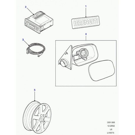 Land rover piece jonct. changeur auto lect. cd Freelander 1 (YMQ104530L)