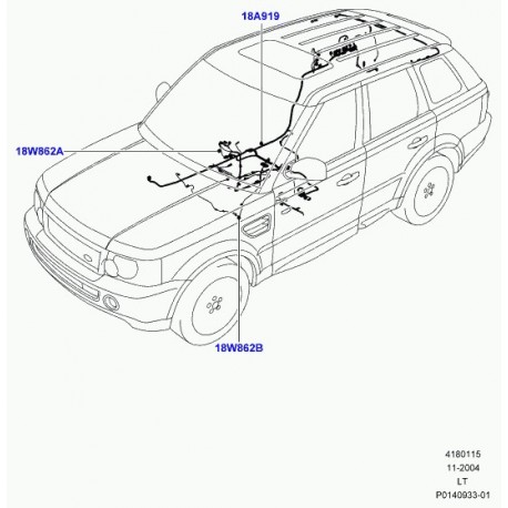 Land rover cablage Discovery 3, Range Sport (YMQ501740)