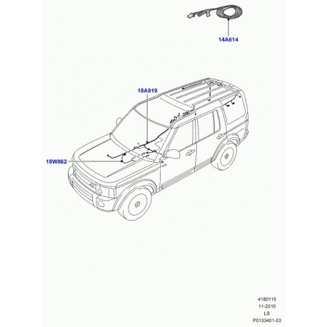 Land rover fil de connexion +-radio Discovery 3 (YMW503861)