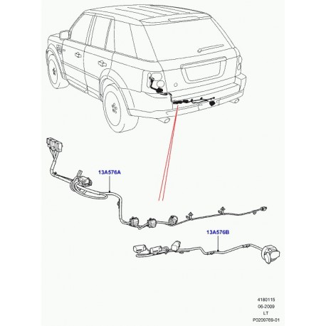 Land rover cablage Discovery 3, Range Sport (YMZ500770)