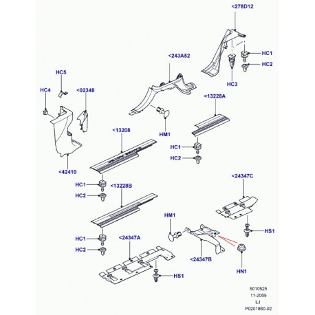 Land rover couvercle Range L322 (YPO000061)