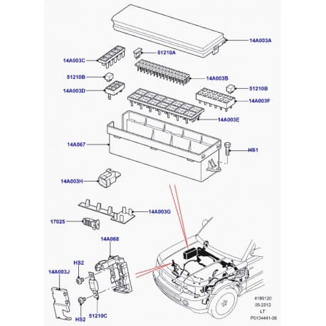 Land rover obturateur ouverture Discovery 3, Range Sport (YPW500050)