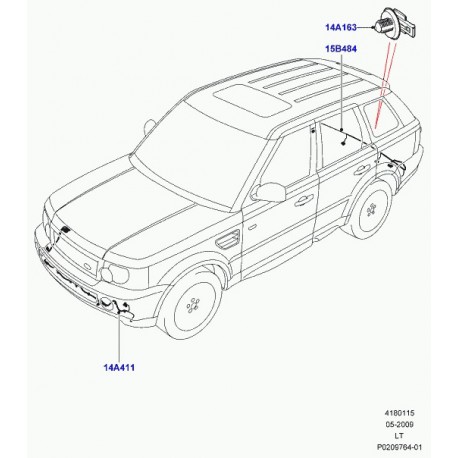 Land rover agrafe de cable Range Sport (YPY500040)