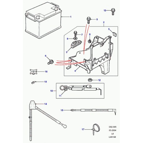 Land rover cable batterie au demarreur Freelander 1 (YTA101910)