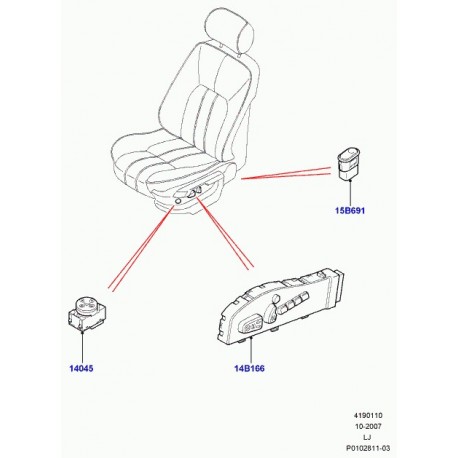 Land rover interrupteur Range L322 (YUB500440PUY)