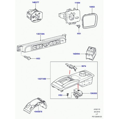 Land rover interrupteur Range Sport (YUD501710)
