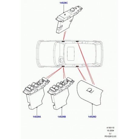 Land rover interrup.-commd. gl. porte-dble Range L322 (YUD502010)