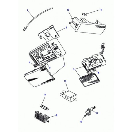 Land rover interrupteur eclairage boite gants Discovery 1, 2 (YUE10005L)