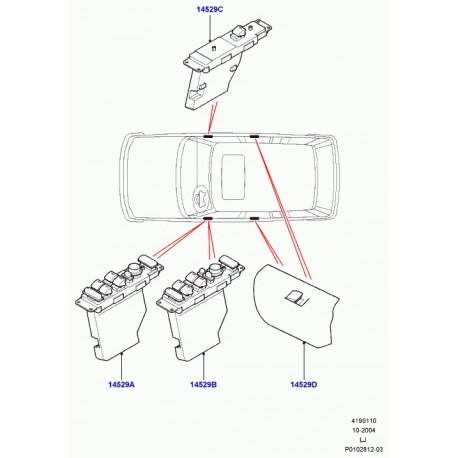 Land rover interrupteur Range L322 (YUF000072PVA)