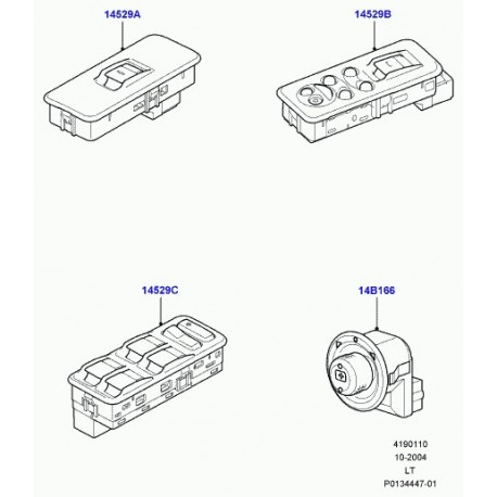 Land rover interrupteur retroviseur exterieur (electrique) Range Sport (YUF500130PVJ)