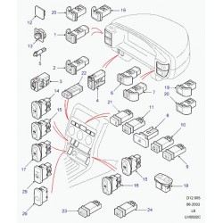 Acheter la pièce AMR2496 – interrupteur fenetre Discovery 1 numéro OEM sur  RLD Autos