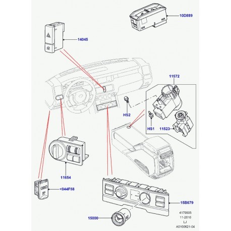 Land rover interrupteur Range L322 (YUL500690PUY)