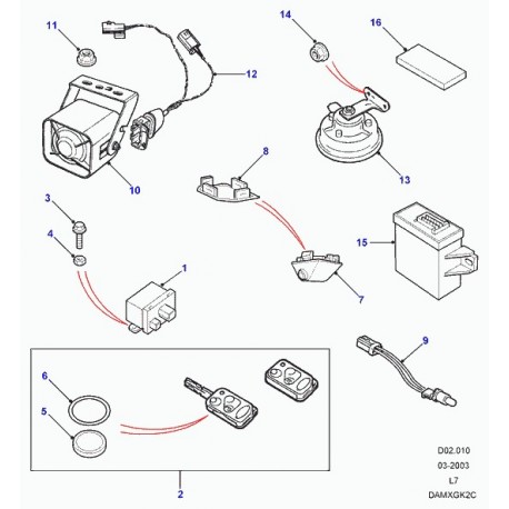 Land rover jeu immobilisateur Range P38 (YWC500010)