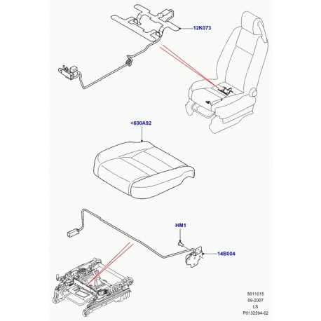 Land rover coussin de siege Discovery 3 (YWJ500301)