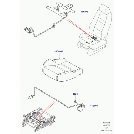 Land rover coussin de siege Range Sport (YWJ500490)