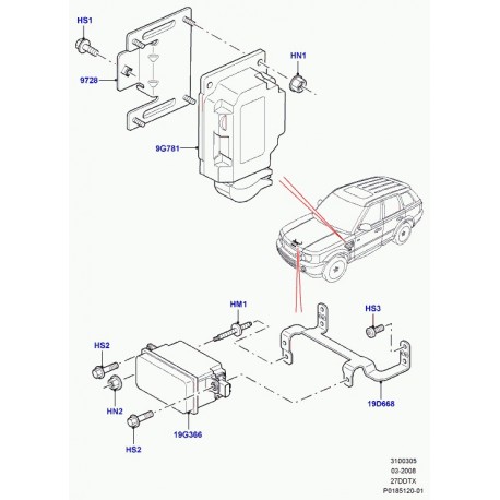 Land rover support Range Sport (YWU500171)