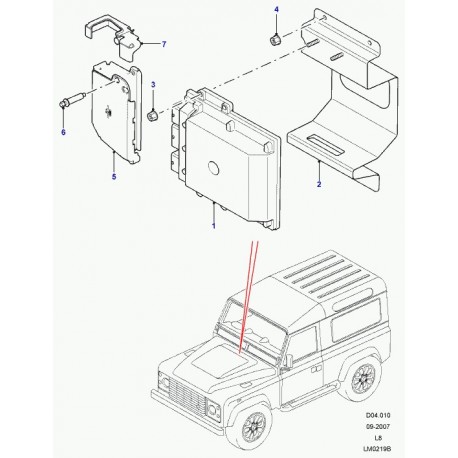 Land rover support siege enfant Defender 90, 110, 130 (YWU500210)