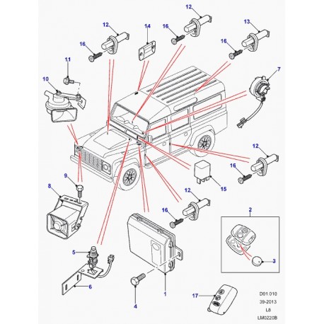 Land rover telecommande 315mhz (YWX101230)