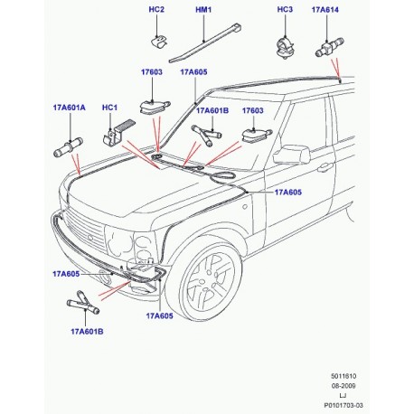 Land rover agrafe Range L322 (YYC000080)