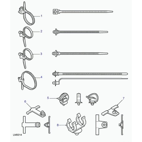 Land rover agrafe de cable Freelander 1 (YYD100150)