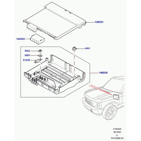 Land rover ecrou Discovery 3, Range L322, Sport (YYH000320)