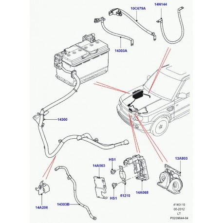 Land rover vis Defender 90, 110, 130, Discovery 3, Range L322, Sport (YYP500060)