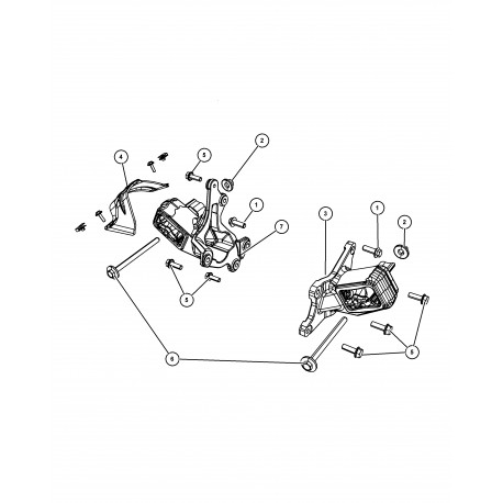 Mopar support moteur droit Wrangler JK (52059940AD)