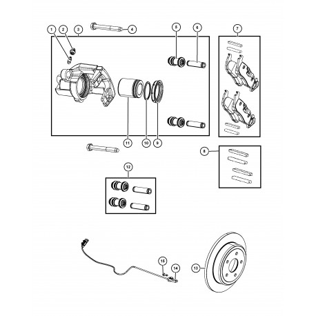 Mopar disque de frein Commander XH,  Commander XK,  Grand Cherokee WH (52089275AB)