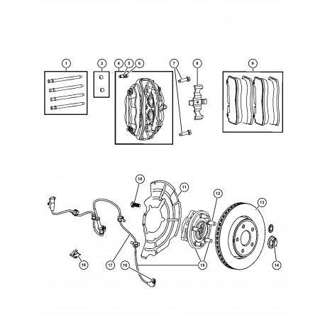 Mopar moyeu Commander XH,  Commander XK,  Grand Cherokee WH (52089434AE)