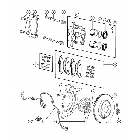 Mopar ecran pare boue avant gauche (52090433AC)