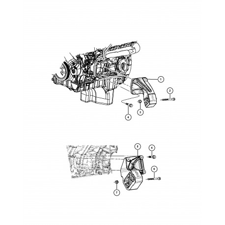 Mopar support moteur gauche  Commander XH et Grand Cherokee WH (52124579AA)