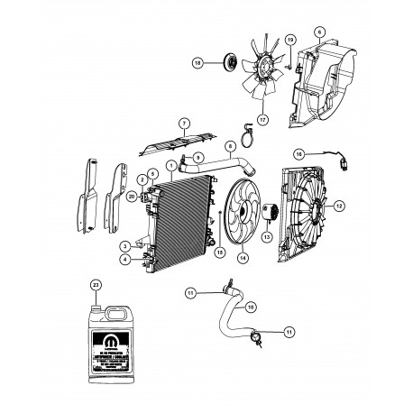 Mopar radiateur Wrangler JK (55056634AB)