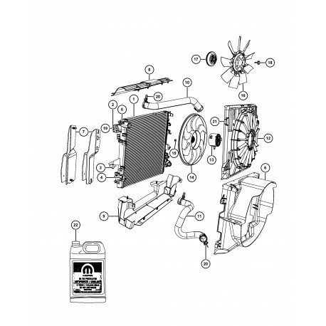 Mopar durite inferieure radiateur Wrangler JK (55057200AE)