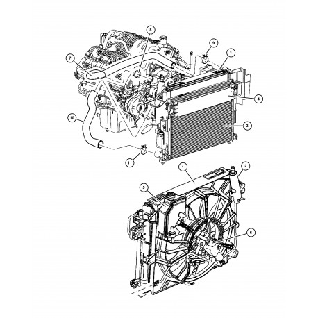 Mopar radiateur Commander XH et Grand Cherokee WH (55116842AB)