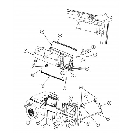 Mopar retroviseur Wrangler JK (55156172AA)