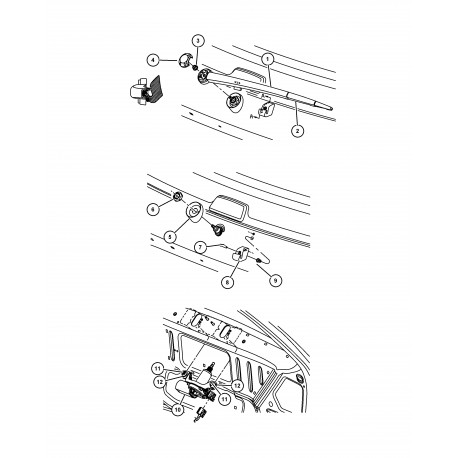 Mopar rampe arrêt essuie glace arriere (55156371AD)