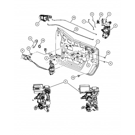 Mopar tringle vers loquet barillet serrure drt (55395534AA)