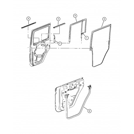 Mopar joint porte arriere gauche (55395719AO)