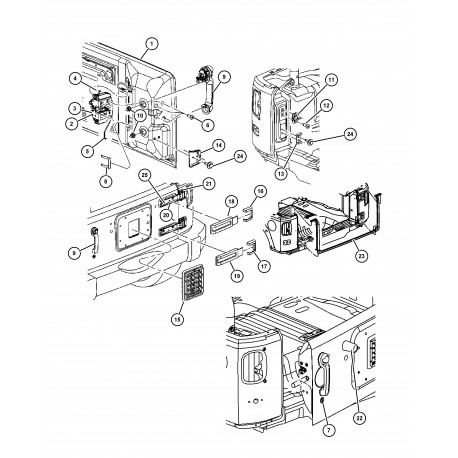 Mopar couvercle charniere inferieure Wrangler JK (55397089AB)