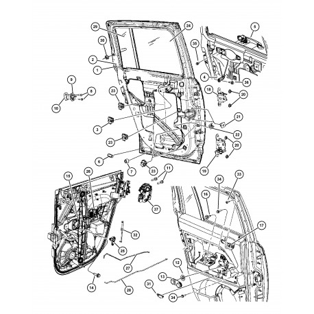 Mopar leve vitre arriere  gauche (68002893AA)