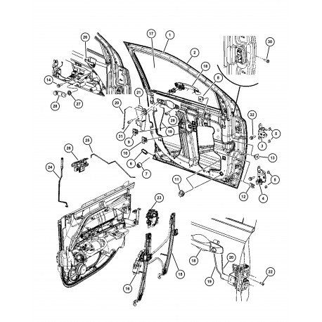 Mopar moteur leve vitre  avant droit (68002898AA)