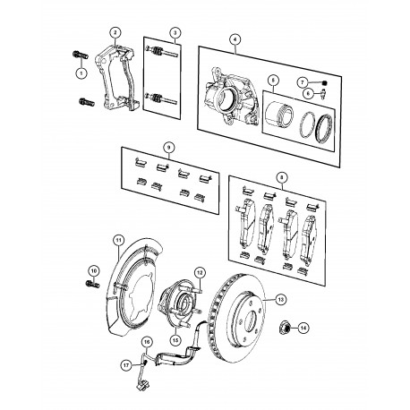 Mopar goujon roue av Wrangler JK (68003282AA)