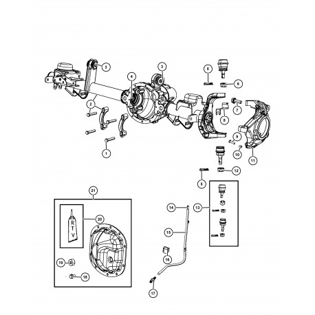 Mopar kit rotules suspension (inf + sup) Wrangler JK (68004085AA)