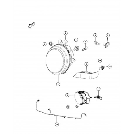 Mopar clignotant avant gauche (68004181AC)