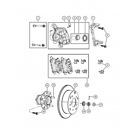 Mopar Etrier arriere gauche (68020261AB)