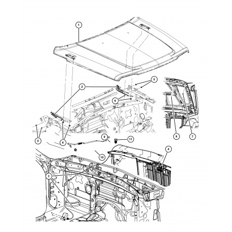 Mopar verin de capot (68020673AA)