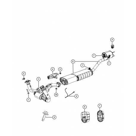 Mopar silencieux Commander XH et Grand Cherokee WH (68025212AA)