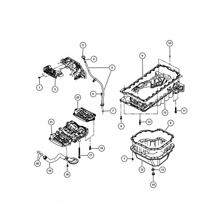 Mopar carter d'huile moteur superieur Dodge Nitro (68027490AA)