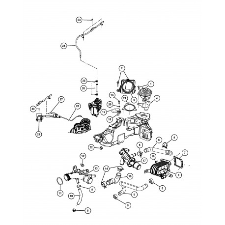 Mopar soupape egr Cherokee KK,  Liberty KK et Wrangler JK (68317959AA)