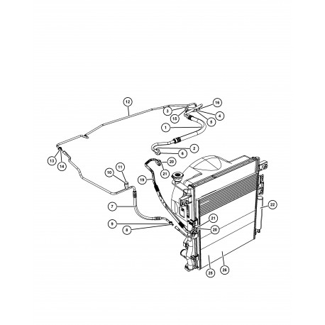 Mopar condensateur de climatisation (boite manuelle) (68033230AB)